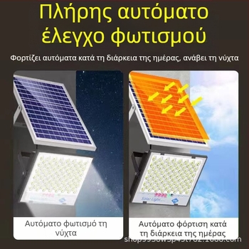 LED ηλιακό προβολικό φως εξωτερικού χώρου, IP67 αδιάβροχο, 100W, 3.2V, επαγωγικός διακόπτης, 12–16 ώρες λειτουργίας