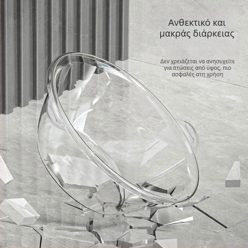 Balance Chaohui Διαφανής κάδος με διπλά χέρια — πλαστικός κάδος για πλύσιμο ρούχων, λαχανικών και φρούτων, πλύσιμο ποδιών και προσώπου (400 g)