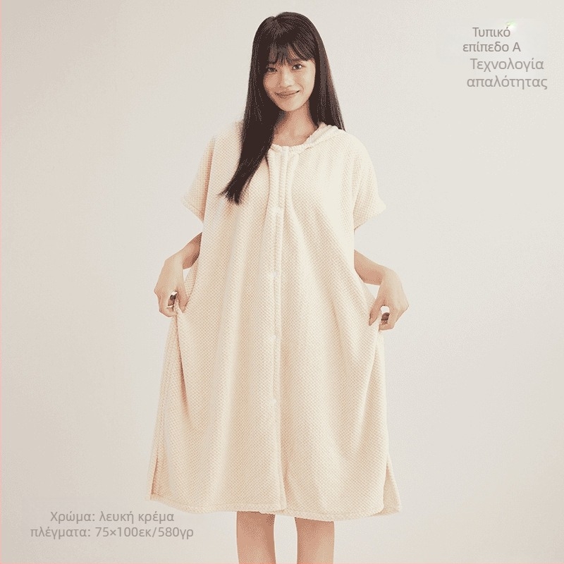 Γυναικεία ρόμπα μπάνιου, ύφασμα coral fleece, ανάμειξη σπάντεξ, 580 g