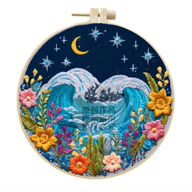 Σετ σταυροβελονιάς σε σκανδιναβικό στυλ με ύφασμα 100% βαμβάκι και μοτίβο καρτούν