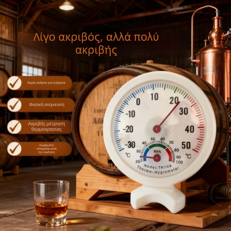 Μέτρητής υγρασίας εσωτερικού χώρου, χωρίς μπαταρίες, συμπαγής HT-1