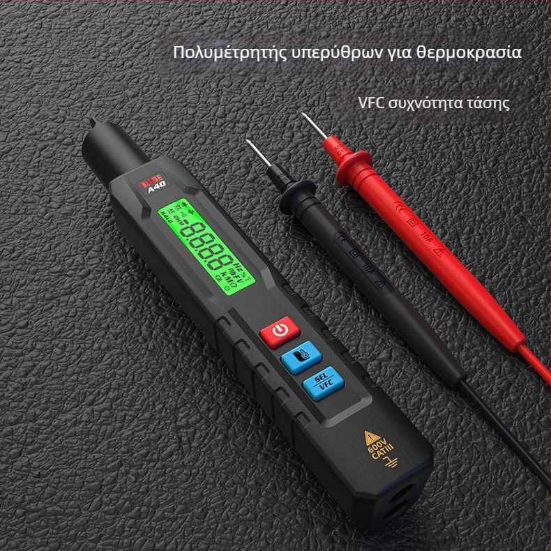 BSIDE A40 ψηφιακό πολύμετρο, φορητό, αυτόματος εύρος μέτρησης, AC/DC έως 600 V, οθόνη 4000 ψηφίων