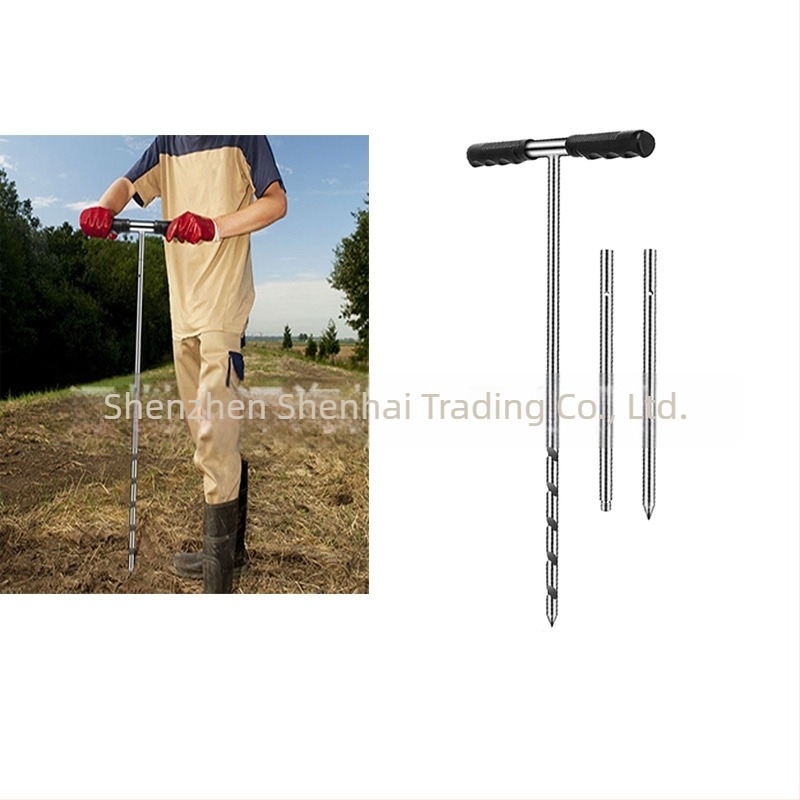 Δοκιμαστικός σωλήνας δειγμάτων εδάφους από ανοξείδωτο χάλυβα, βαριά κατασκευή με ρυθμιζόμενη διάρκεια και λαβή τύπου Τ — εξωτερική χρήση, μοντέλο Detection Needle, βάρος 900 g