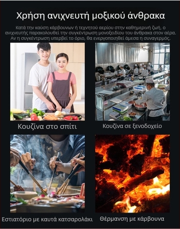 Ανιχνευτής μονοξειδίου του άνθρακα για εσωτερική χρήση στο σπίτι και στην κουζίνα — ανιχνευτής εύφλεκτων αερίων Oracle Guard