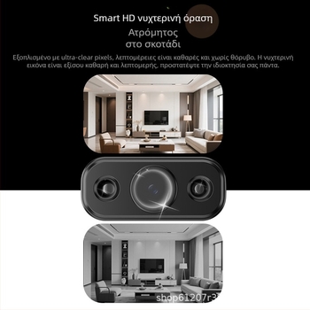 Ασύρματη κάμερα 1080P, ευρυγώνιος φακός 2.8 mm, νυχτερινή όραση 5 m, χαμηλό φως 0.005 lux, 5V τροφοδοσία, εσωτερική χρήση