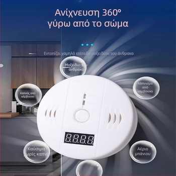3-σε-1 CO, πυρκαγιάς και αερίου ανιχνευτής με LCD οθόνη – μοντέλο DY-830; τροφοδοσία: 3×9V μπαταρίες ή DC12V; ανίχνευση 360° μέχρι 5 μ.; ασύρματο με συναγερμό ήχου και φωτός