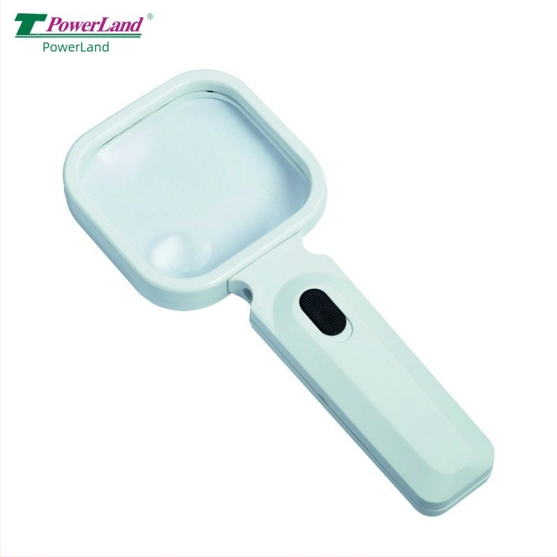 PowerLand ZM8080 χειροκίνητος φωτιζόμενος μεγεθυντικός φακός, 2x/6x διπλοί φακοί