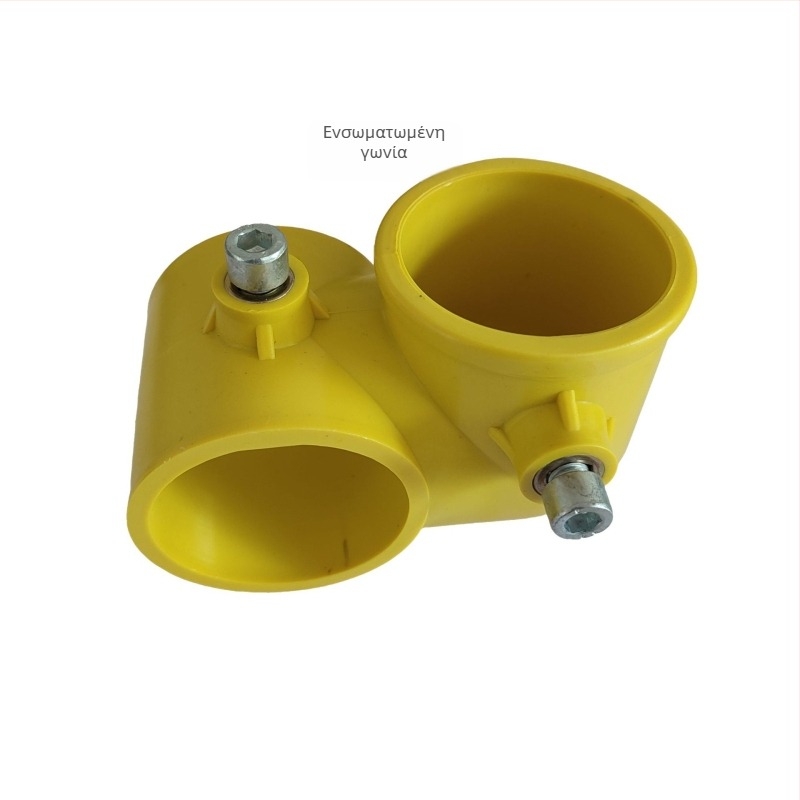 Morimao γωνιακό εξάρτημα σωλήνα PPR για κιγκλιδώματα σκάλας με πλαστική βάση