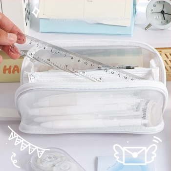 Κασετίνα μολυβίων με πρισματικό πλέγμα, μεγάλη χωρητικότητα, ανθεκτικό στις λεκέδες (Μάρκα: Writing Pavilion; Υλικό: Ύφανση; Φύλο: Γενικό; Στυλ: Κορεάτικη Έκδοση)