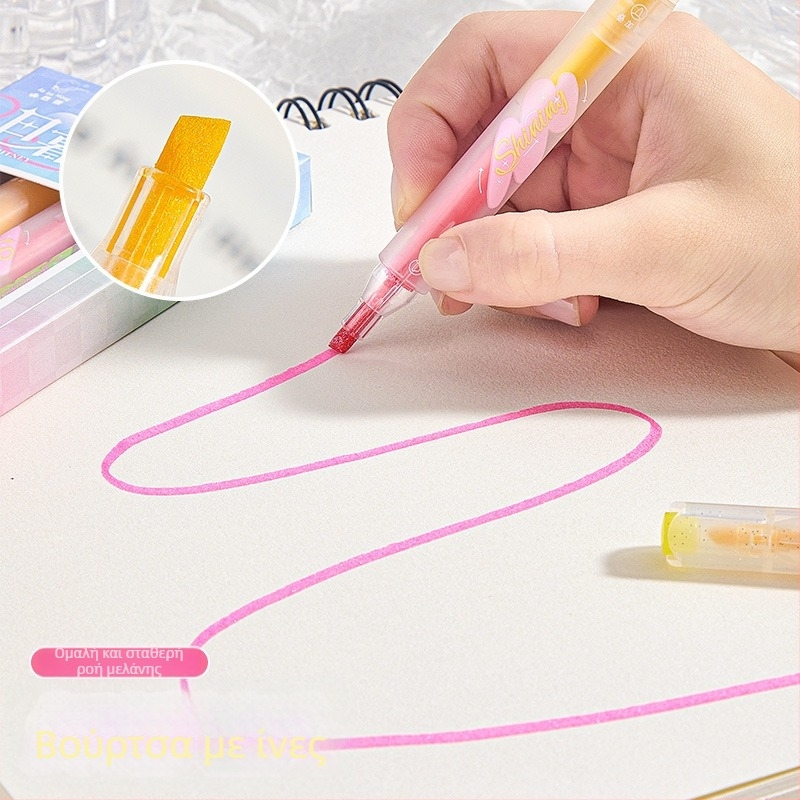 MOYL KBX-6365 Διπλής Άκρης Μαρκαδόρος, Πλαστικό Σώμα, Συσκευασία σε Κουτί, Δυνατότητα προσαρμογής, Δεν Διαγράφεται