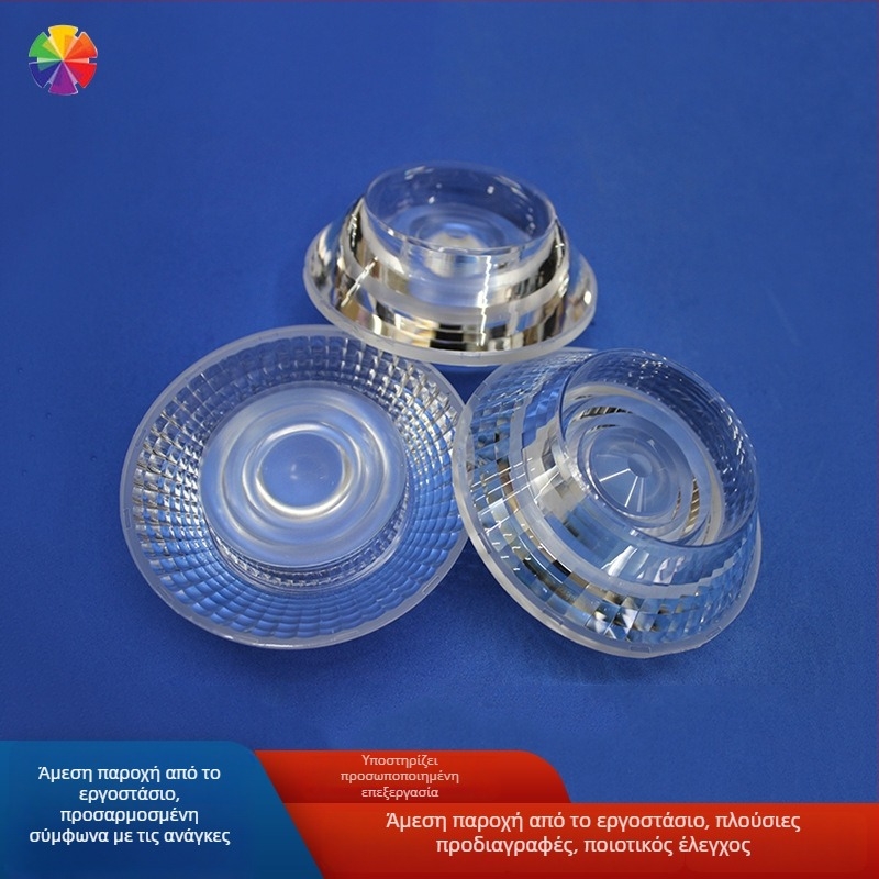 Οπτικός φακός COB LED, μοντέλο CR, PMMA, διαπερατότητα φωτός 98%, γωνίες δέσμης 12/24/36/60