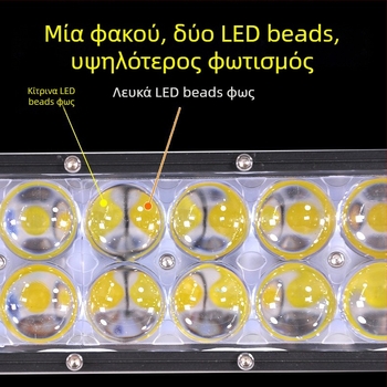 LED προβολέας με διπλή σειρά φακών για αυτοκίνητα και οχήματα εκτός δρόμου, 120W, 12-60V, αδιάβροχος