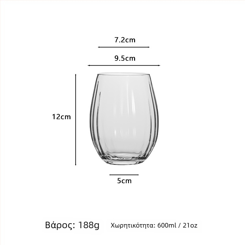 Σετ ποτηριών κρασιού από κρύσταλλο με πρίσμα – για κόκκινο κρασί, σαμπάνια και κοκτέιλ, σκανδιναβικού στυλ, 5 τεμάχια, χωρητικότητα 501–600 ml, συσκευασία σε έγχρωμο κουτί