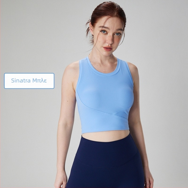 Τοπ γιόγκα με επενδύσεις στήθους - αναπνεύσιμο, σταθερές θήκες στήθους, απορροφητικά κραδασμών, στενή εφαρμογή