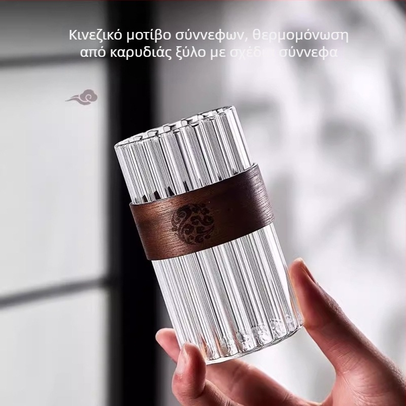 Κούπα καφέ από βοριοσιλικό γυαλί, μονής στρώσης, στρογγυλός σχεδιασμός, χωρίς λαβή, ανθεκτικό σε υψηλές θερμοκρασίες, προστασία από εγκαύματα