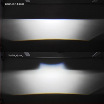 LED ματριξ φανάρι αυτοκινήτων και μοτοσικλετών με ενσωματωμένο μακρινό/κοντινό φωτισμό, IP67, 55W, 12V, 5000 lm, διφωτικός φακός