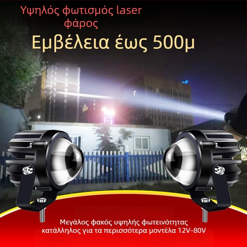 LED προβολέας αυτοκινήτου με υψηλό φωτισμό και υπερλαμπρός φακό, LED πηγή 1W, 12–24V, κατάλληλο για φορτηγά