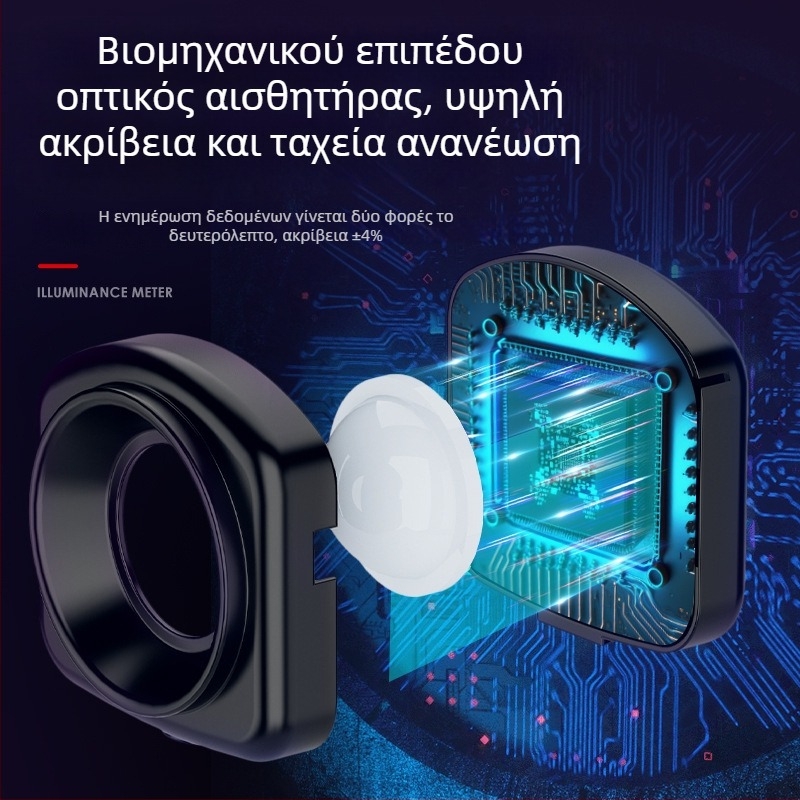 Delixi φορητός ψηφιακός μετρητής φωτεινότητας με αυτόματο εύρος, ψηφιακή οθόνη, τροφοδοτούμενος με μπαταρίες