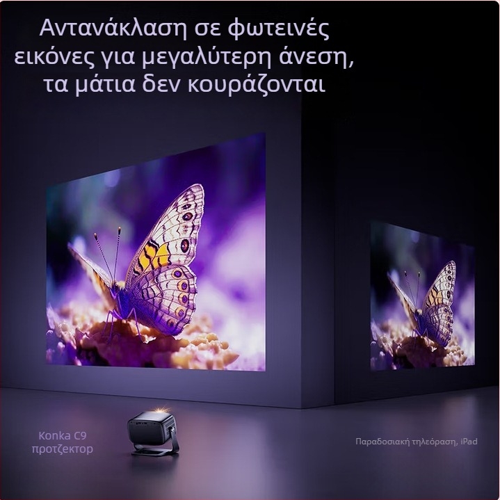 Konka οικιακός προβολέας: 1080p, 3500 lm, προβολή 30–200 ίντσες, 75W, πιστοποιητικό 3C 2022180903029470