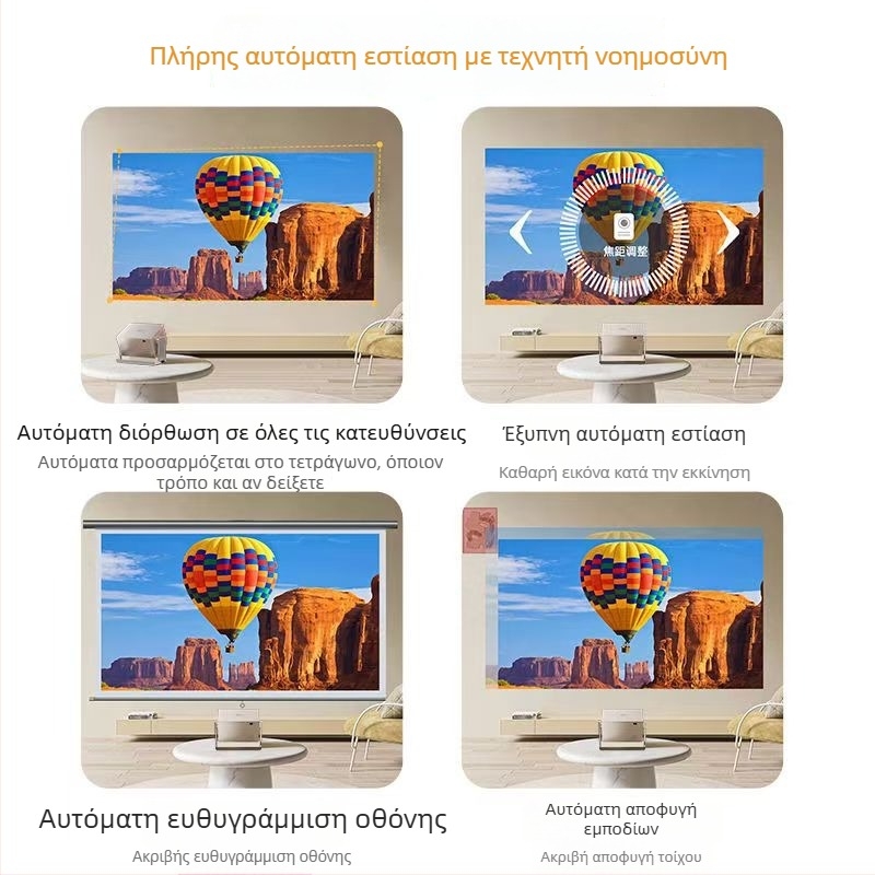 Φορητός προβολέας οικιακού θεάτρου με περιστροφή PTZ, Full HD 1920x1080, φωτεινότητα 5000 ANSI lumens, 80W