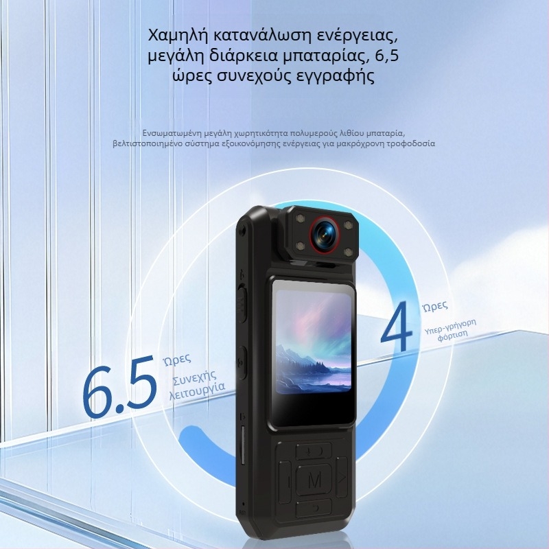 4K HD αθλητική κάμερα με Wi-Fi κλιπ πλάτης και οθόνη, υπέρυθρη νυχτερινή όραση, περιστρεφόμενος φακός, 1.5-inch LCD