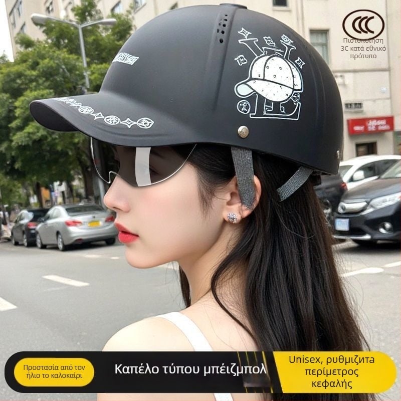 Κράνος με καπάκι για ηλεκτρικά οχήματα και μοτοσικλέτες, πιστοποιημένο 3C, όλο τον χρόνο, ημι-κράνος υψηλής ποιότητας ασφαλείας