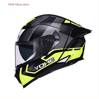 Κράνος μοτοσικλέτας πλήρους προσώπου Y80 με διπλό φακό, ABS, 3C πιστοποίηση