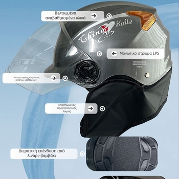 Κράνος μισού τύπου για ηλεκτρικό όχημα — ABS, πιστοποίηση 3C, unisex