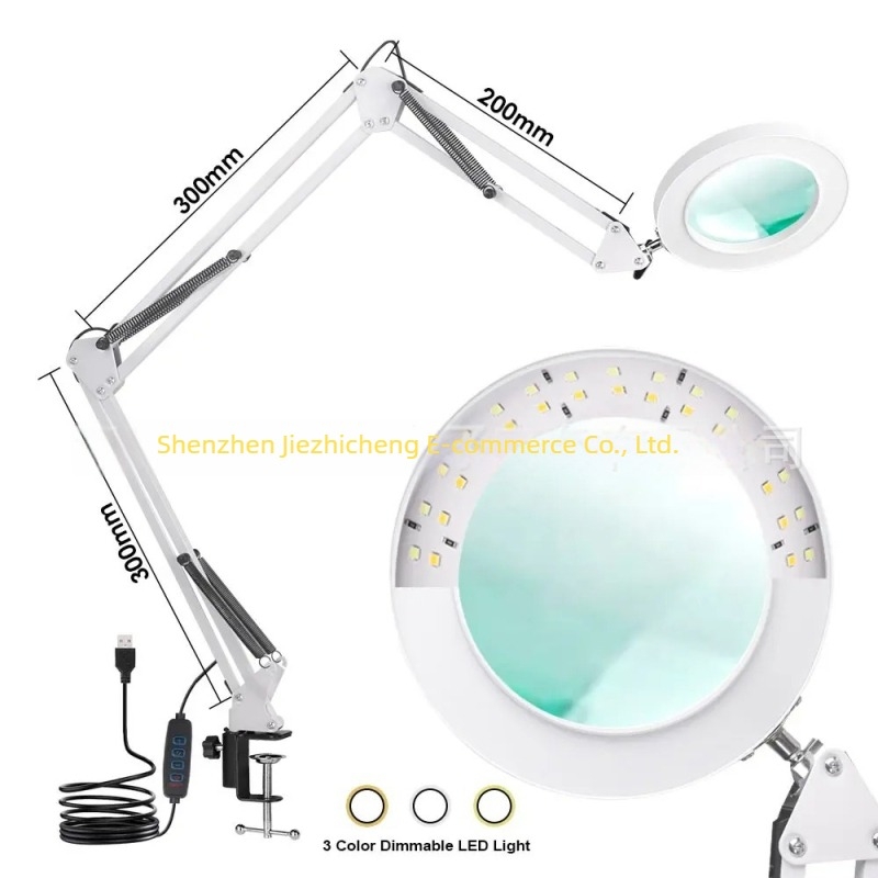 Αναδιπλούμενος μεγεθυντικός φακός 10× USB με φωτισμό LED για επισκευές συγκόλλησης, γραφείο και περιποίηση δέρματος