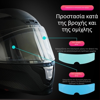 Αντιθαμβωτικό φιλμ κράνους — καθολικό για κράνη μοτοσικλέτας και ηλεκτρικών οχημάτων, μακράς διάρκειας αντιθαμβωτικό, αδιάβροχη προστασία φακού, χειμερινή χρήση