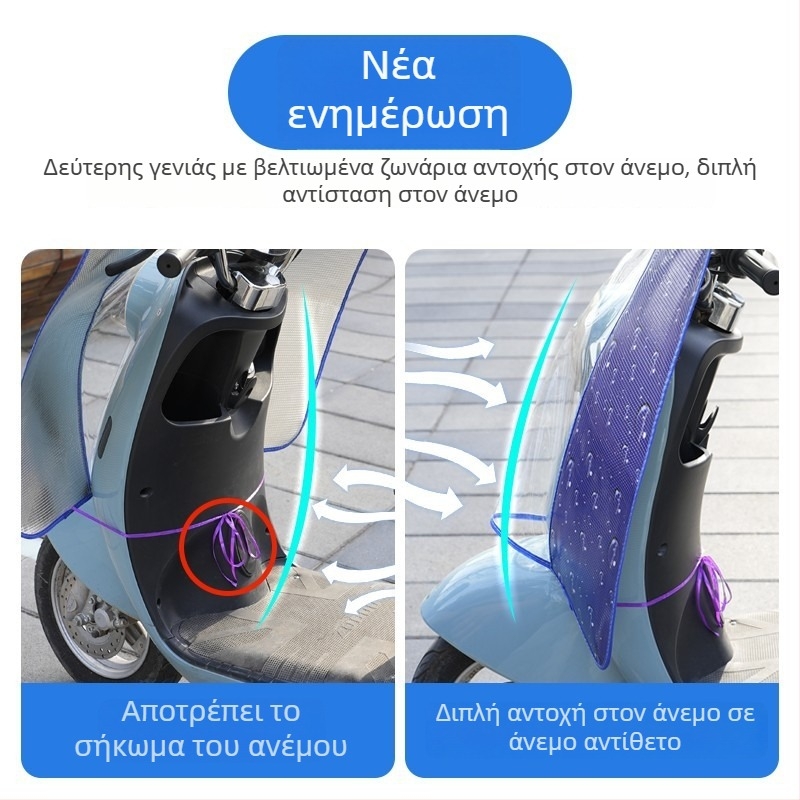 Μπροστινό αεροφράγμα για ηλεκτρικό μοτοποδήλατο και ηλεκτρικό αυτοκίνητο – PVC, αναδιπλούμενο, HD διαφανής ασπίδα