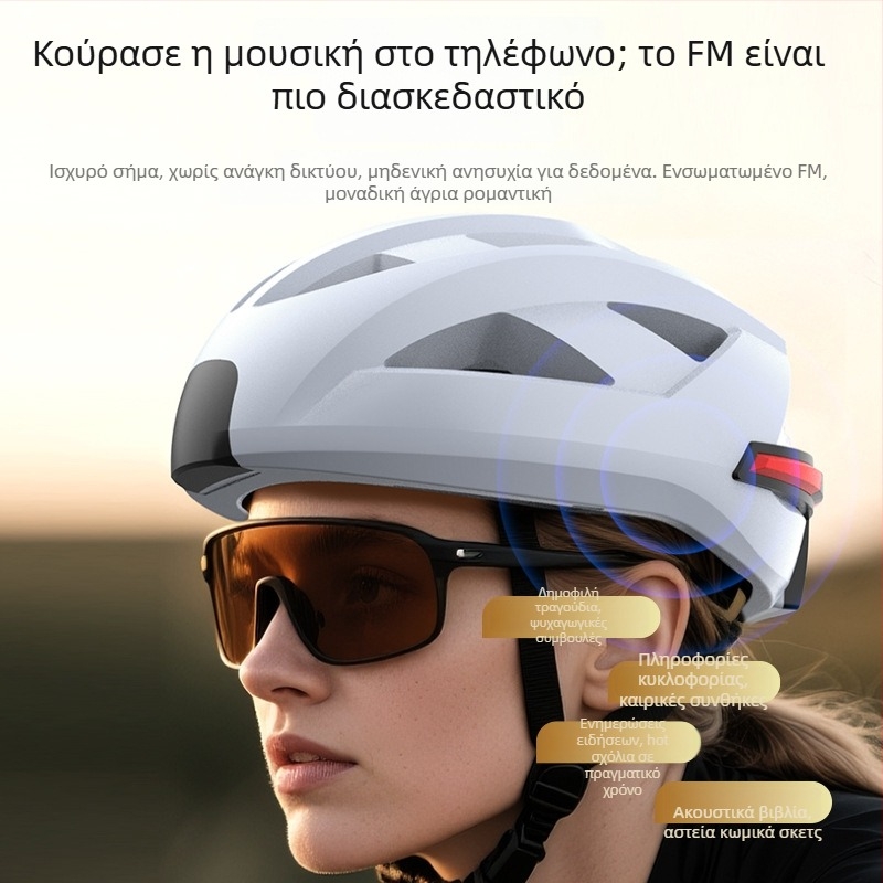 Ασύρματο κράνος Bluetooth για ποδηλάτες και οδηγούς μοτοσικλέτας – Bluetooth 5.4, εμβέλεια 10 μ, στερεο ήχος για δύο αυτιά, αδιάβροχο, διάρκεια μπαταρίας πάνω από 10 ώρες