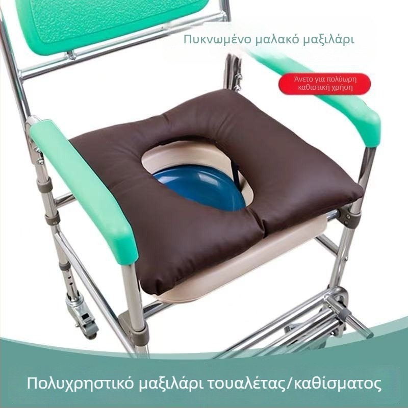Αδιάβροχο άνετο μαξιλάρι καθίσματος για αιμορροΐδες, κατάλληλο για παρατεταμένο κάθισμα, σε μπάνιου-τουαλέτας — δερμάτινο κάλυμμα, γέμισμα PP βαμβάκι, μοντέρνο μινιμαλιστικό στυλ