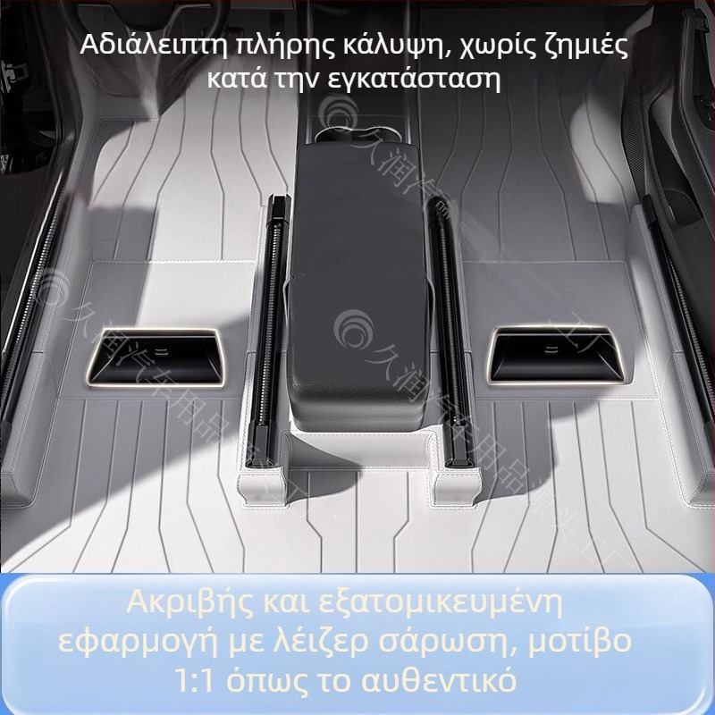 Εσωτερικά πατάκια δαπέδου αυτοκινήτου — 360° περιμετρικά, καθολική εφαρμογή, υλικό: ίνες βελούρου + PE, προσαρμόσιμα