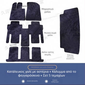 Χαλί πορτμπαγκάζ με θέμα τον ουρανό και αστέρια - σουέτ υλικό, πάτοι ποδιού από σουέτ, μάρκα Long Lasting