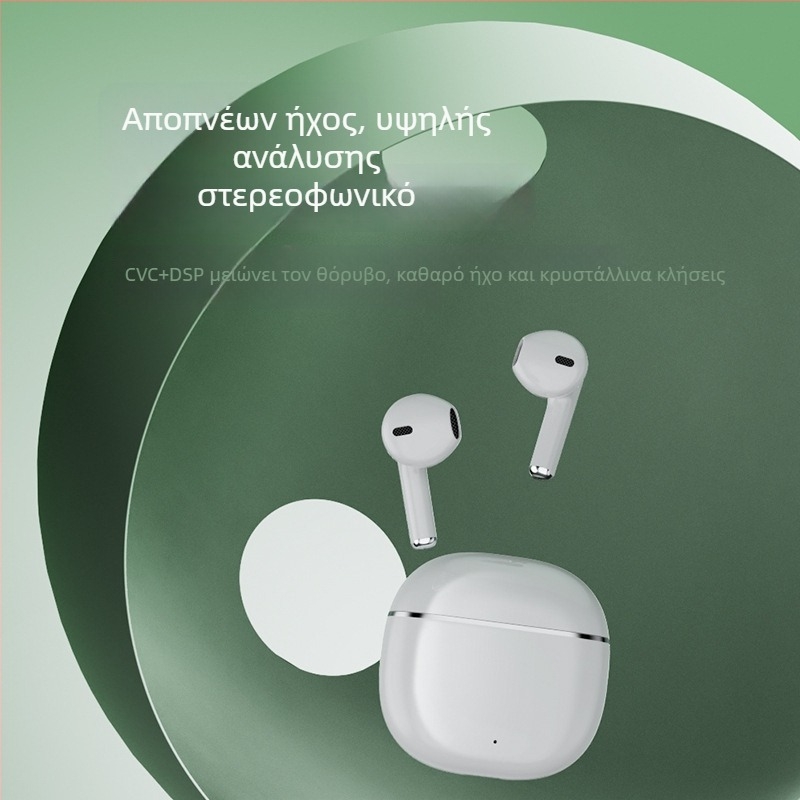 Ακουστικά Bluetooth semi-in-ear, ultra-compact, Hi‑Fi ήχος, στερεοφωνικά, πραγματικά ασύρματα με μείωση θορύβου, Bluetooth 5.3, εμβέλεια 10 m, αυτονομία μπαταρίας 4–8 h