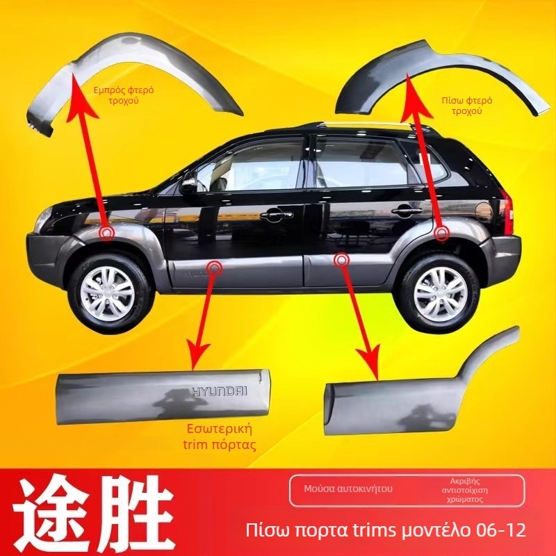 Hyundai Tucson πάνελ διακοσμητικής επένδυσης πόρτας με φρύδι φτερού, μεγάλο βαμμένο περίγραμμα, premium φινίρισμα