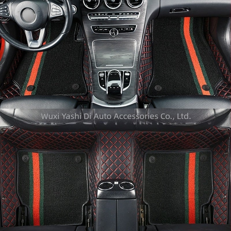 Αυτοκινητικά πατώματα από PVC αντιολισθητικά, δερμάτινο πάτο ποδιού, πλήρης περιμετρικός σχεδιασμός, διπλό στρώμα χαλιού, χωρίς οσμές