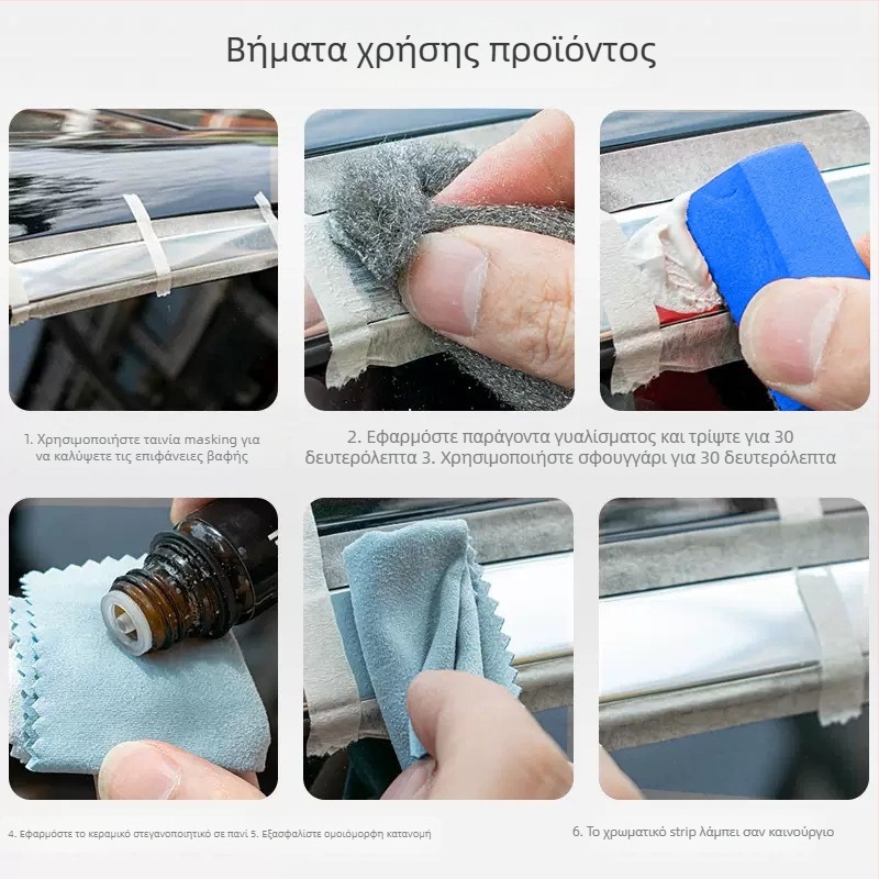 Σετ επανόρθωσης χρωμιωμένων λωρίδων παραθύρων αυτοκινήτου – Quick cat, abrasive + sealant, διάρκεια ζωής 3 χρόνια, κωδικός προϊόντος Chrome refurbishing agent kit, καθαριστικό αφρού αυτοκινήτου
