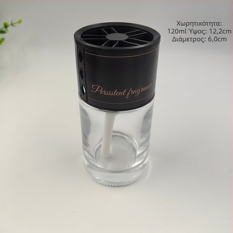 Μπουκάλι αρωματοθεραπείας αυτοκινήτου — κυλινδρικό μπουκάλι αρωματοθεραπείας, κρυστάλλινο γυαλί, κατασκευασμένο στο Xuzhou, Κίνα, μάρκα Chuangming Glass, επιλογές προσαρμογής