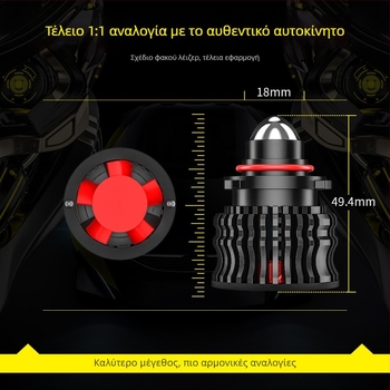 LED προβολας αυτοκινήτου 60W, υψηλή φωτεινότητα με λέιζερ-καθρέπτης για ομίχλη, 12-24V, IP67, 12000LM, Μοντέλο A-FOG-01