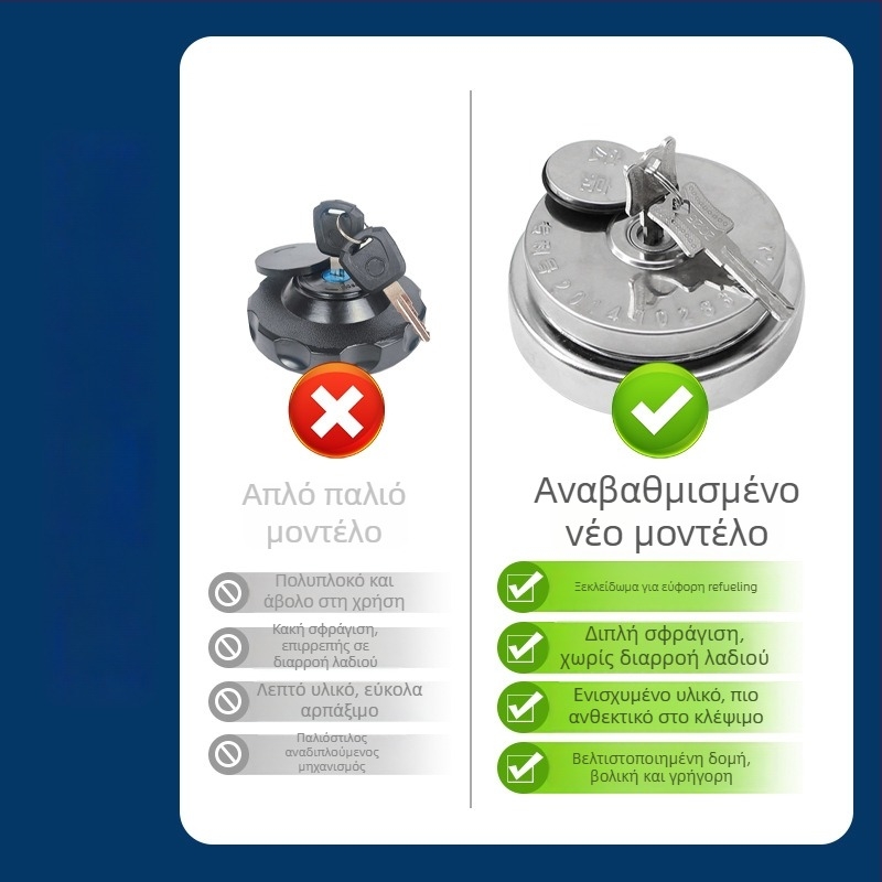 Καπάκι ρεζερβουάρ καυσίμου φορτηγού με κλείδωμα κατά της κλοπής, προστατευτικό κάλυμμα από σκόνη, σχεδίαση τριών δαχτυλιδιών, ανθεκτικό για βαρέα οχήματα (Υλικό: Ατσάλι; Προέλευση: Επαρχία Χενάν; Μάρκα: Loud; Συμβατά μοντέλα: Μεγάλο φορτηγό)