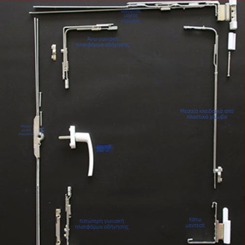 Μηχανισμοί για πόρτες και PVC παράθυρα με εσωτερικό άνοιγμα και εσωτερική αναδίπλωση — κράμα ψευδάργυρου, DELI, μοντέρνος μινιμαλιστικός σχεδιασμός