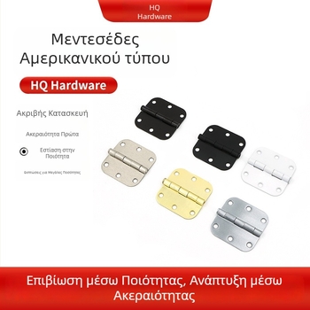 3.5×3.5×5/8R, 1/4R αμερικανικού τύπου μεντεσές με στρογγυμένη γωνία, μαύρη μπογιά, επικάλυψη χαλκού και γαλβανισμένο, για πόρτες ντουλάπας και παραθύρων