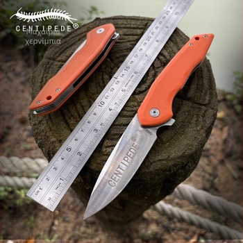 Πτυσσόμενο μαχαίρι εξωτερικού χώρου για κατασκήνωση και επιβίωση, λαβή G10, γρήγορο άνοιγμα με ρουλεμάν, φορητό πολύλειτουργικό μαχαίρι (λάμα 9 cm)