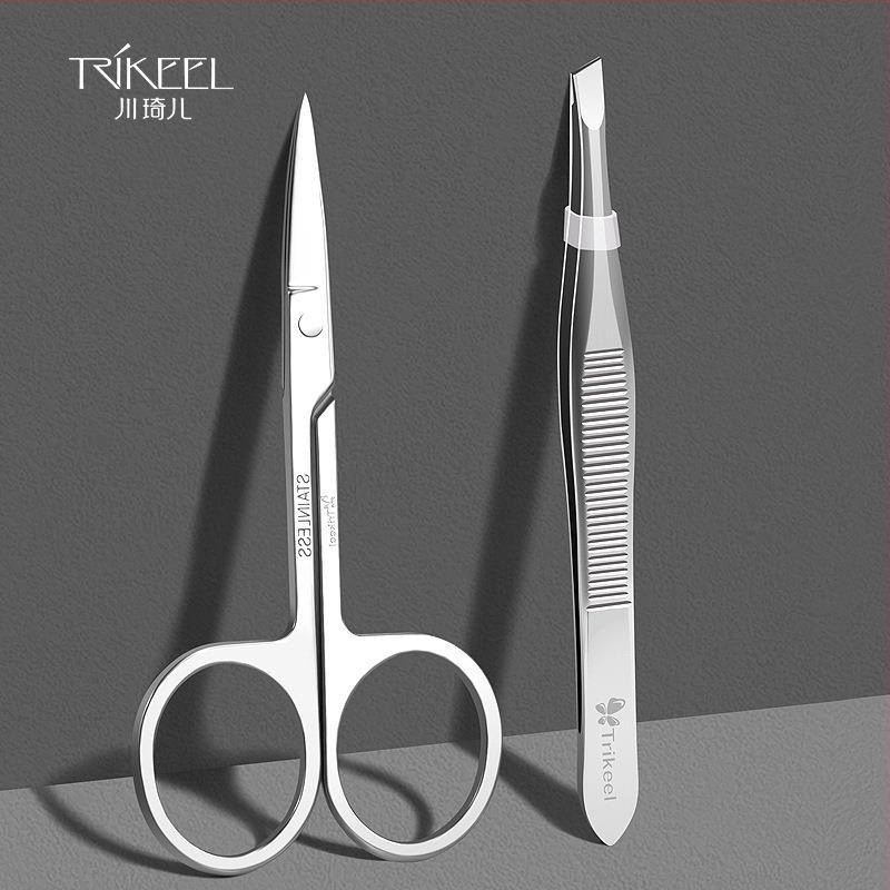 Σετ περιποίησης φρυδιών – ψαλίδι φρυδιών από ανοξείδωτο ατσάλι και τσιμπιδάκι φρυδιών, 2 τεμάχια εργαλείων μακιγιάζ, μάρκα Trikeel/Sichuan Qier