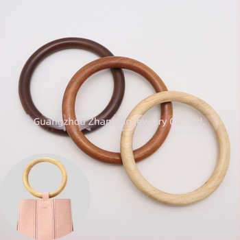 Πλεγμένη τσάντα με ξύλινο χερούλι σε σχήμα δαχτυλιδιού, δρύιμο υλικό, μονόχρωμη, λειτουργία μείωσης βάρους – αξεσουάρ αποσκευών