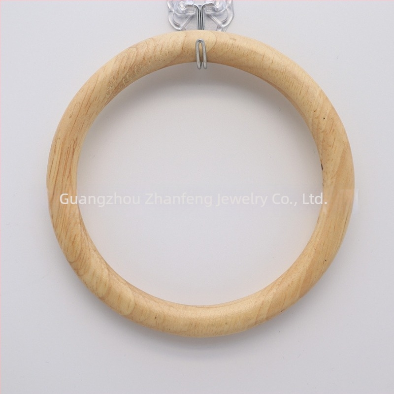 Πλεγμένη τσάντα με ξύλινο χερούλι σε σχήμα δαχτυλιδιού, δρύιμο υλικό, μονόχρωμη, λειτουργία μείωσης βάρους – αξεσουάρ αποσκευών