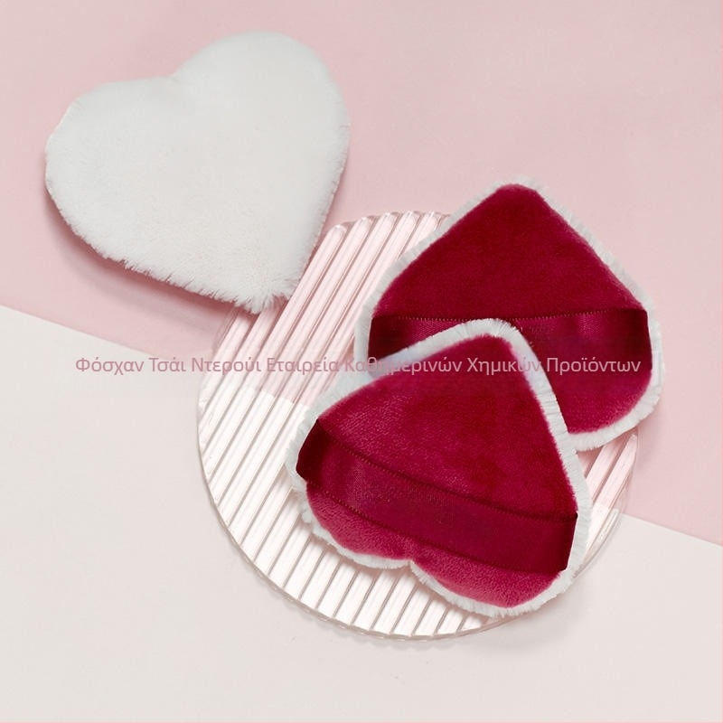 Σε σχήμα καρδιάς βαμβακερό σφουγγαράκι πούδρας υψηλής πυκνότητας — διπλής χρήσης για στεγνή και βρεγμένη πούδρα, εργαλείο μακιγιάζ