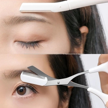 Σετ πέντε τεμαχίων περιποίησης φρυδιών από ανοξείδωτο ατσάλι για αρχάριους – εργαλείο μορφοποίησης φρυδιών, ψαλίδι φρυδιών και τσιμπίδες (μοντέλο X746/747)